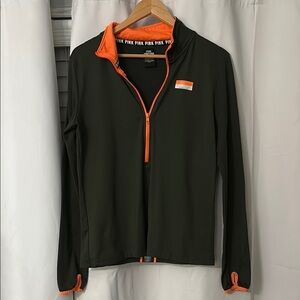 PINK Victoria's Secret Green Jacket with Orange Trim